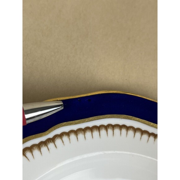2 HTF Antique Spode Copeland Cobalt Blue Gold Trim R7767 Salad Plate 7 3/4” - Picture 10 of 12